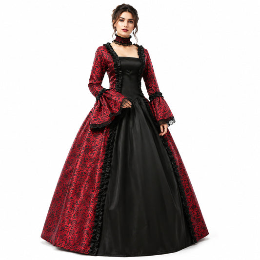 Renaissance Medieval Victoria Women Party Dress Palace Retro Skirt