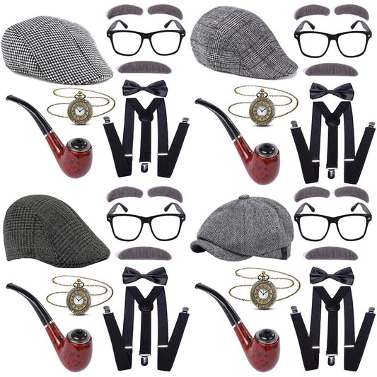Mens Gangster 1920s Gatsby Costume Accessory Set Old Man
