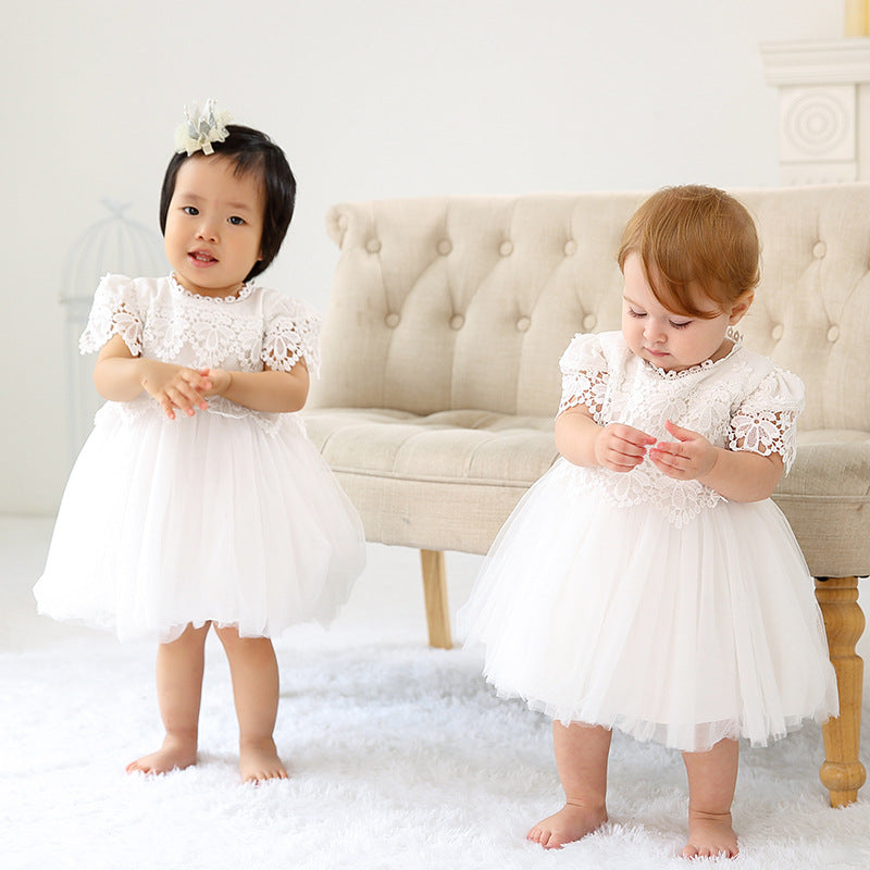 Elegant Lace Baby Baptism Christening Gown Blessing Princess Dress