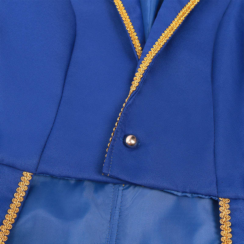 Men’s Mid-Length Punk Tailcoat w/ Gold Trim – Medieval/Victorian | S–3XL