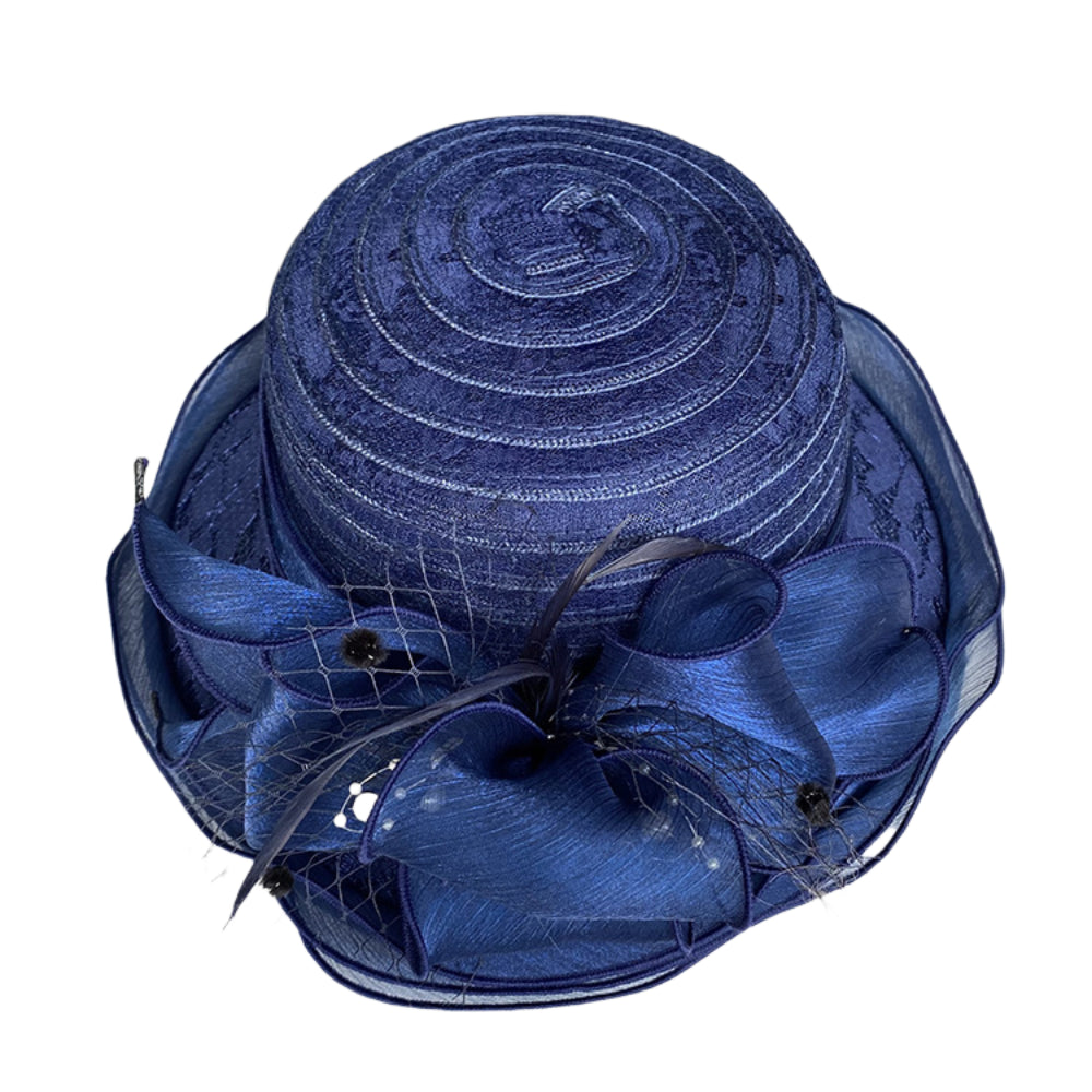 Lace Trim Sun Hat Elegant Pearl Floral Bucket Hat Women’s Summer Breathable UV Protection Hat