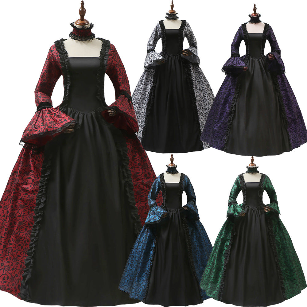 Renaissance Medieval Victoria Women Party Dress Palace Retro Skirt
