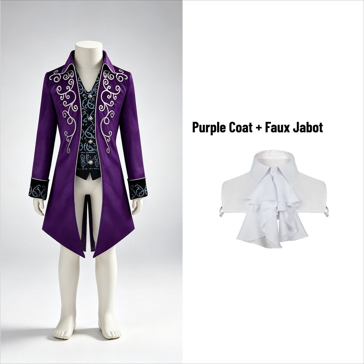Boys Victorian Embroidered Tailcoat – Medieval Prince Costume