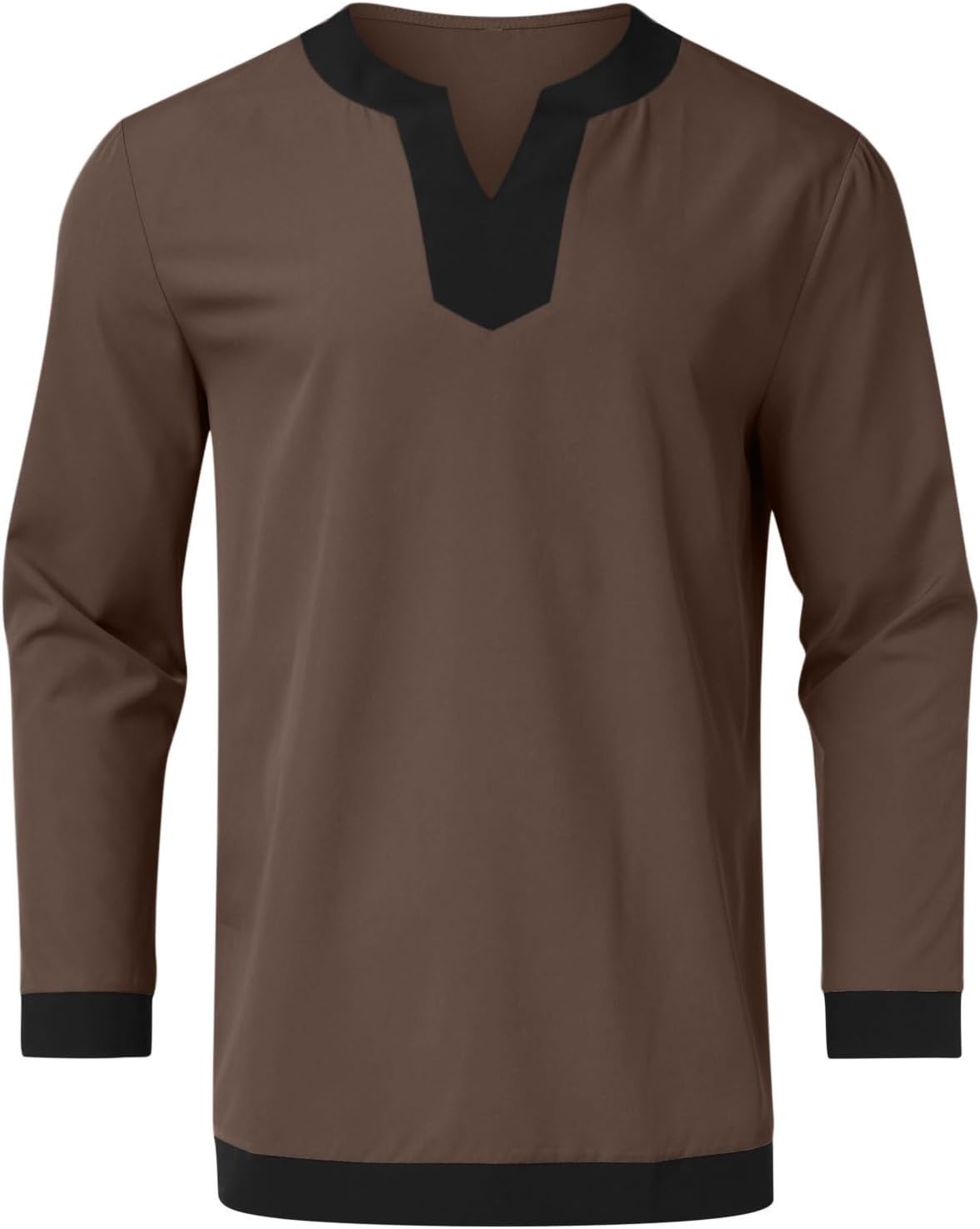 Mens Medieval Pirate Shirt Steampunk Viking Renaissance Long Sleeve Tunic Knight Viking Shirts Halloween Costume Top