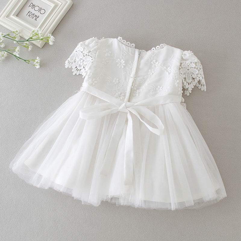 Elegant Lace Baby Baptism Christening Gown Blessing Princess Dress