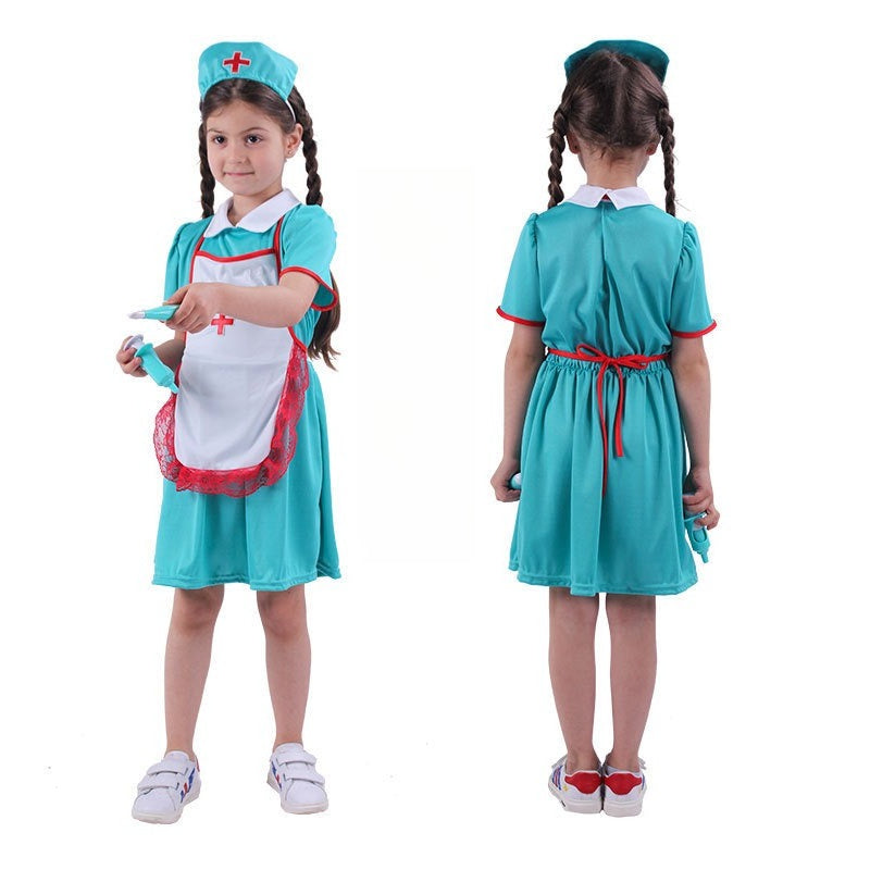 Kids Doctor Surgeon Nurse Costume Child Book Week Fancy Dress Halloween Outfit