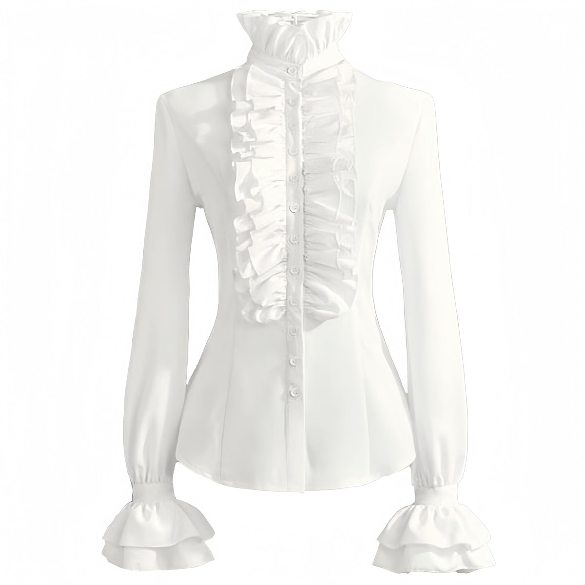 Victorian Ruffle Blouse & High Waist Long Skirt – Renaissance Costume Separates