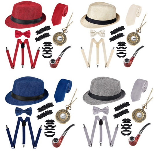 Men’s 1920s Gatsby Costume Kit – Deluxe Vintage Accessories Set