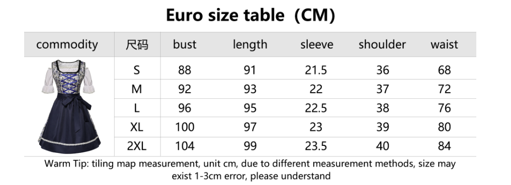 Dirndl Dress Bavarian German Traditional Oktoberfest Clothing for Women and Men