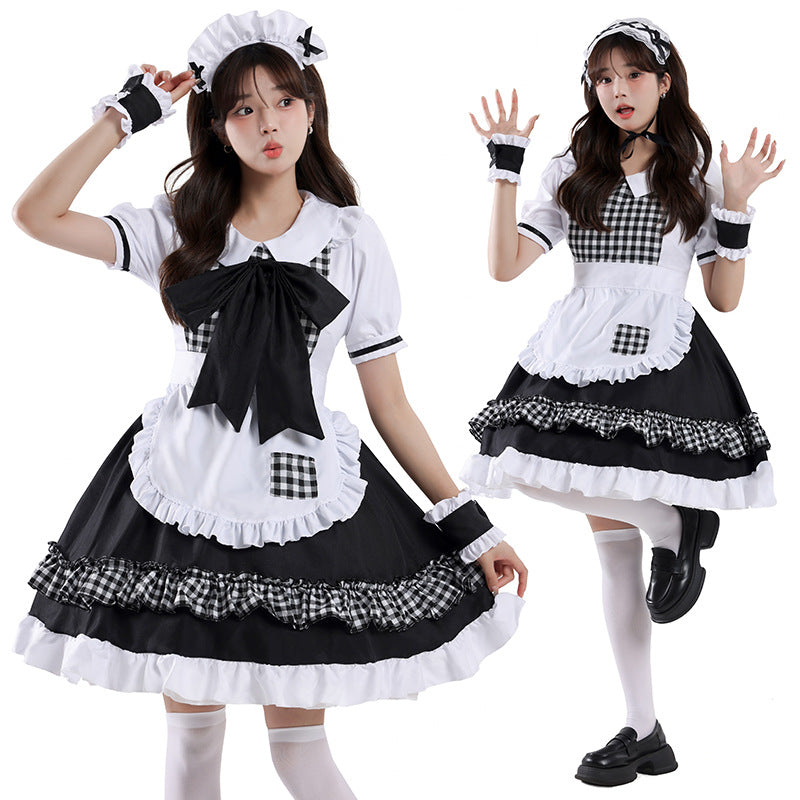Maid Little Red Dress Costume - Lolita Style Xmas Gift for Girl Women