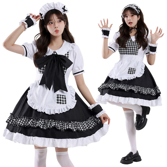 Maid Little Red Dress Costume - Lolita Style Xmas Gift for Girl Women