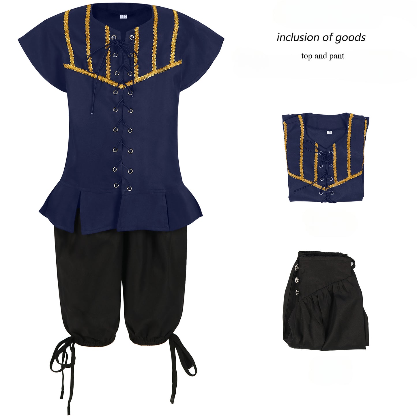 Halloween Children's Costume Medieval Pirate Cos Costume Renaissance Steampunk Stage Show Set