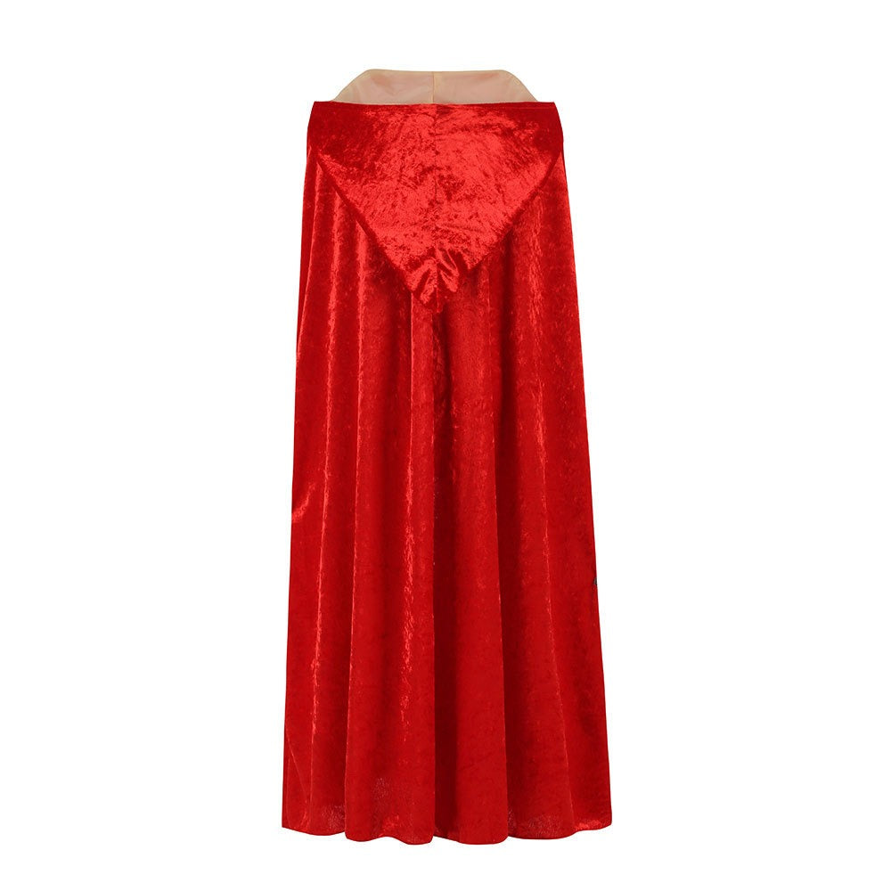 Kids Red Riding Hood Cloak Christmas Hooded Velvet Cape Fairy Tale Costume