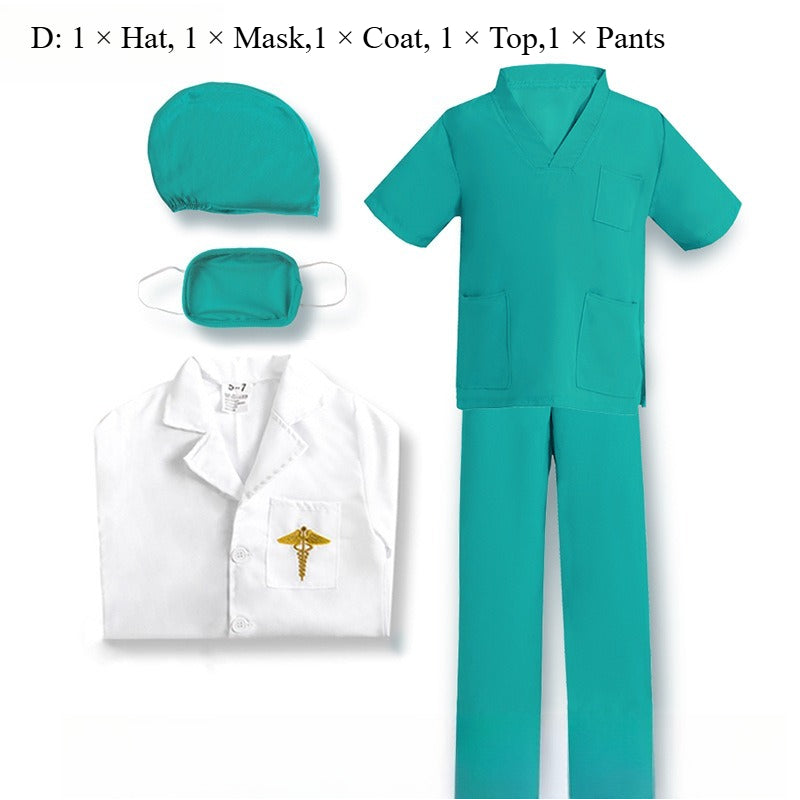 Kids Doctor Surgeon Nurse Costume Child Book Week Fancy Dress Halloween Outfit