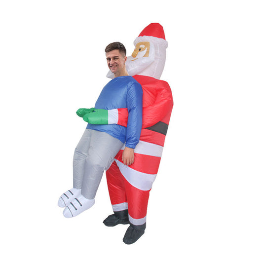 Christmas Funny Cartoon Doll Costume Santa Claus Carrying You Claus Inflatable Costumes