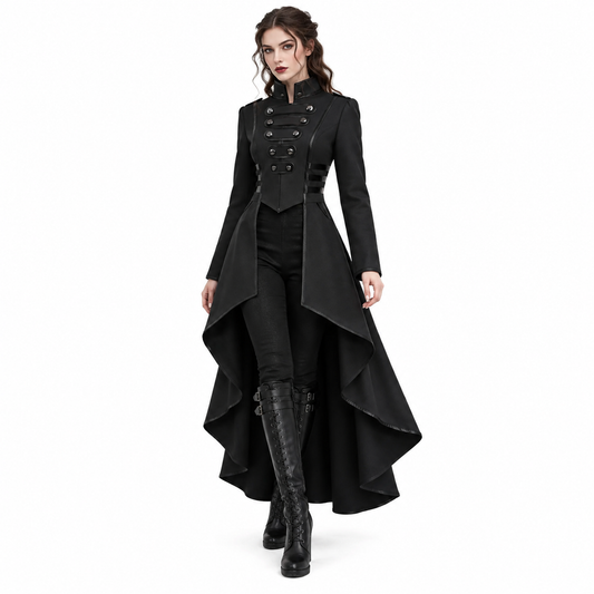 Women Steampunk Tailcoat Jacket Medieval Gothic Victorian Coat Halloween Costume