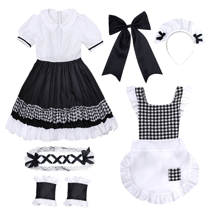 Maid Little Red Dress Costume - Lolita Style Xmas Gift for Girl Women