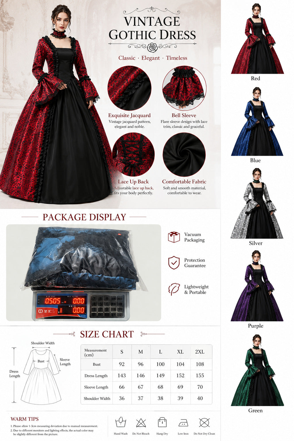 Renaissance Medieval Victoria Women Party Dress Palace Retro Skirt