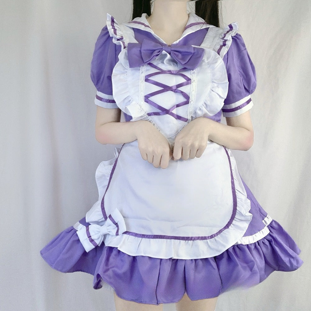 Purple Maid Costume Pure Hearted Maid Costume Fun Set Cute Girl Anime Costume