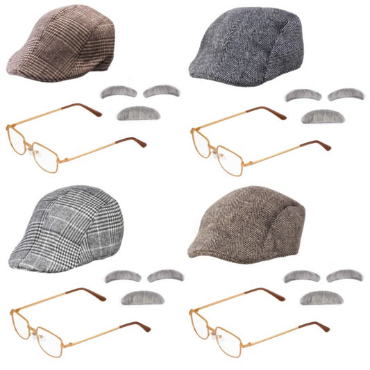 1920s Gatsby Men’s Costume Kit – Hat, Glasses, Fake Mustache
