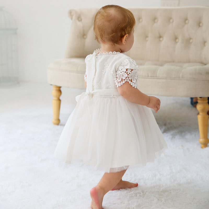 Elegant Lace Baby Baptism Christening Gown Blessing Princess Dress