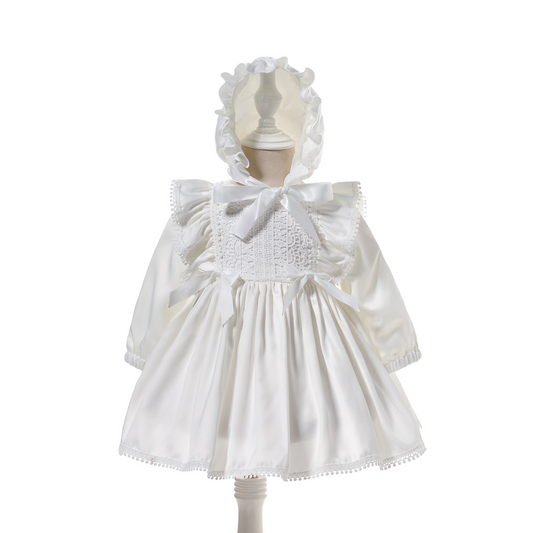 Long Sleeve Baby Girl Christening Dress – Spring Autumn Lace Princess Gown