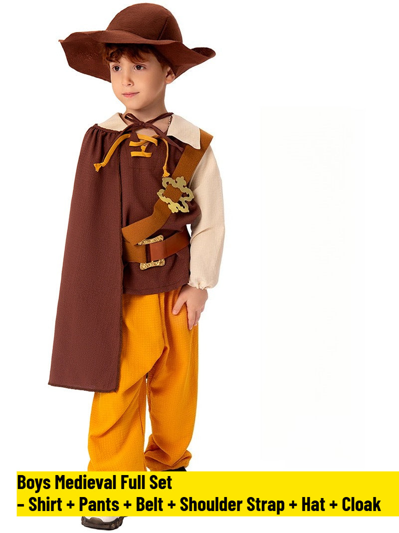 Kids Medieval Renaissance Peasant Costume – Girl & Boy Sets