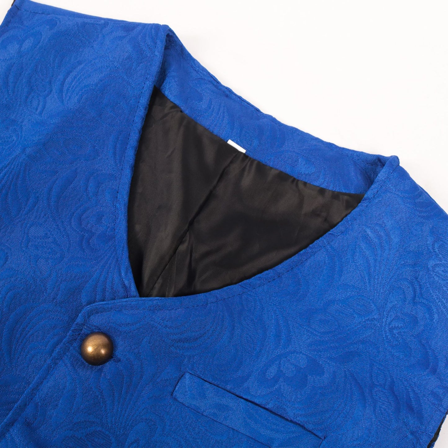 Men Retro Medieval Renaissance Vest Short Jacquard Waistcoat