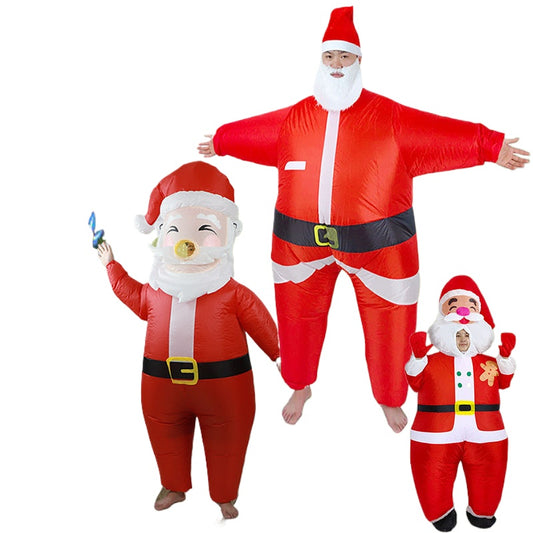 Funny Cartoon Clothing Xmas Popup Carton , Santa Claus Carrying, Claus Inflatable for Adult kid