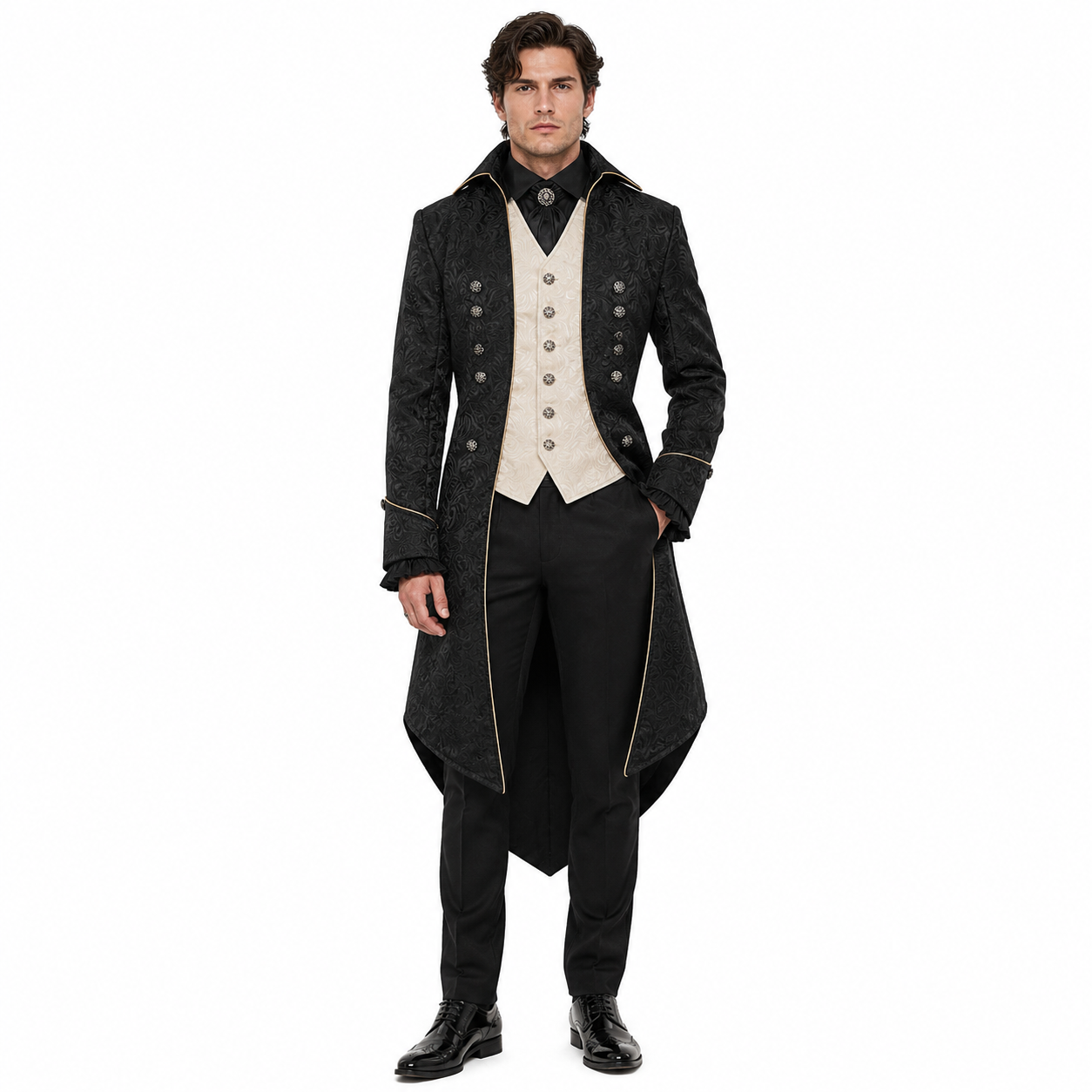 Men's Victorian Floral Tailcoat – Steampunk Gothic Costume Jacket
