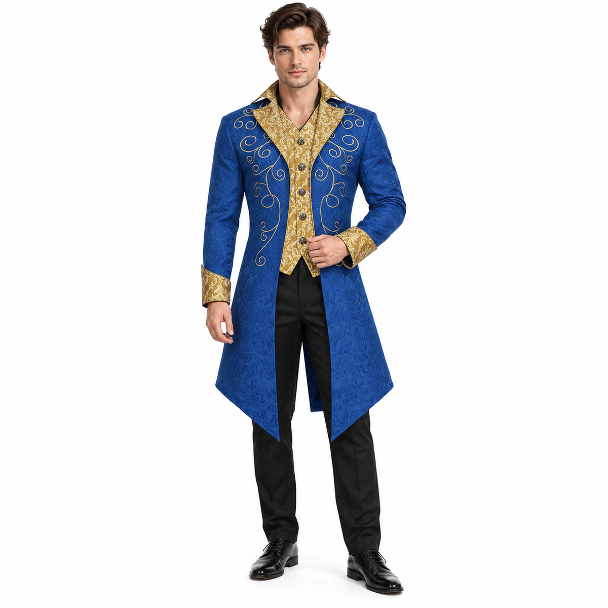 Men's Victorian Embroidered Tailcoat – Renaissance Noble Costume Coat