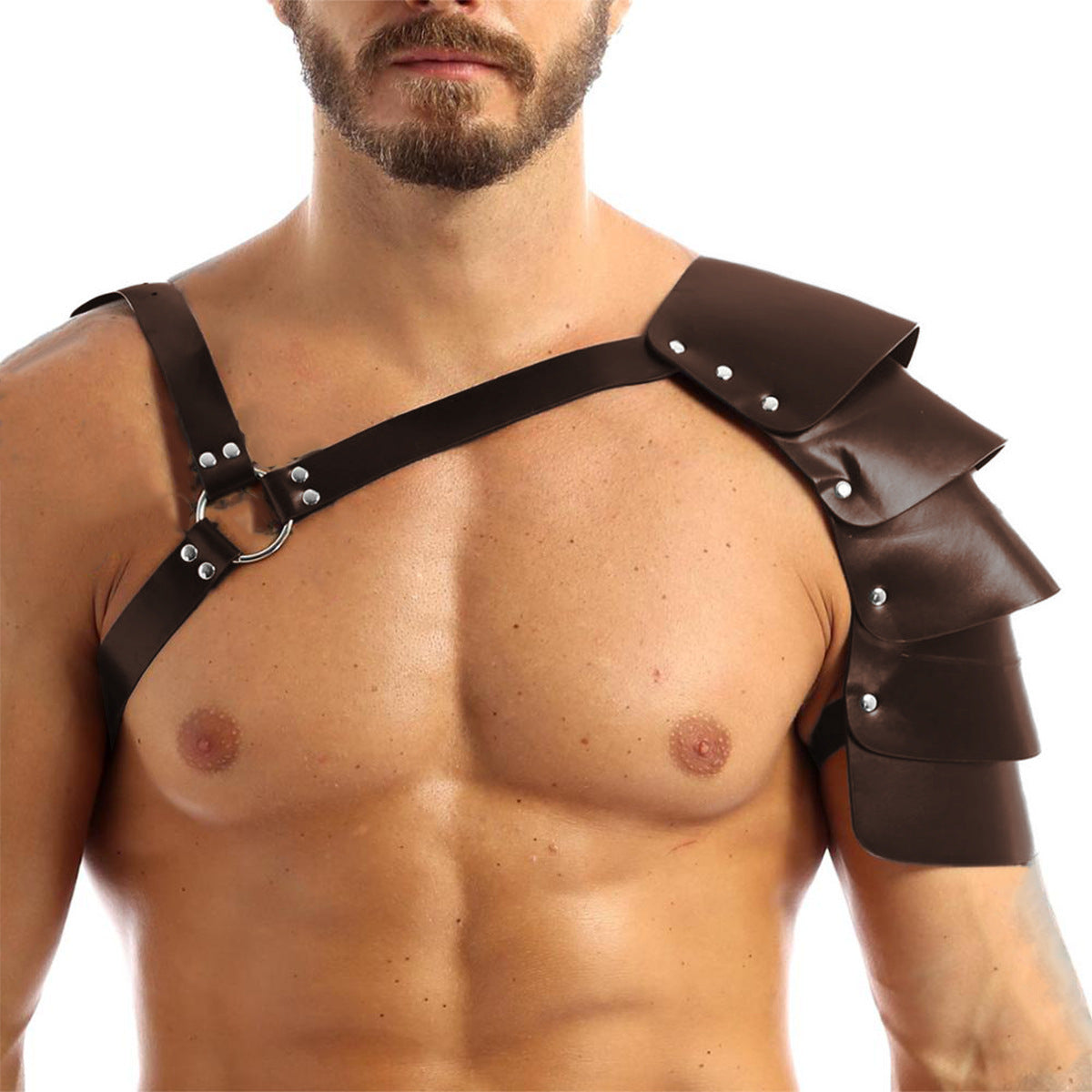 Medieval Renaissance Viking Men's One Shoulder Armor Strap: Perfect for COSPLAY and Halloween Role Playing