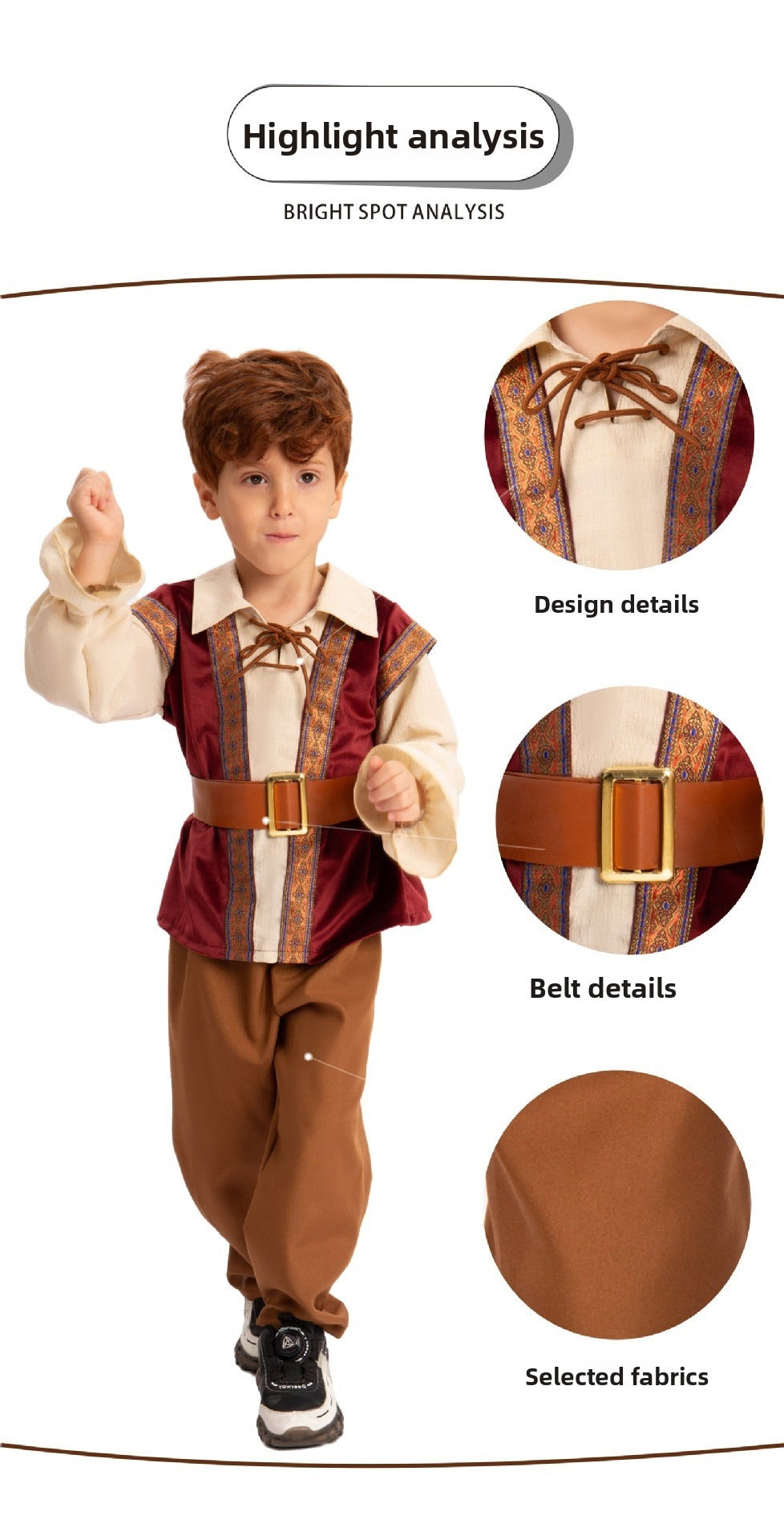Kids Medieval Renaissance Peasant Costume – Girl & Boy Sets