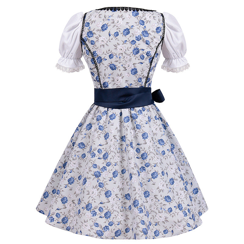 Munich Beer Festival Costume Party Dress - Cosplay Maid Outfit with V-Neck Dress