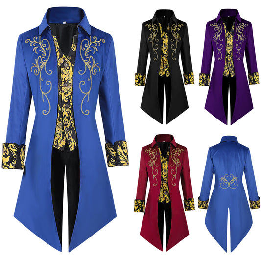 Men Vintage Steampunk Costume Tailcoat 