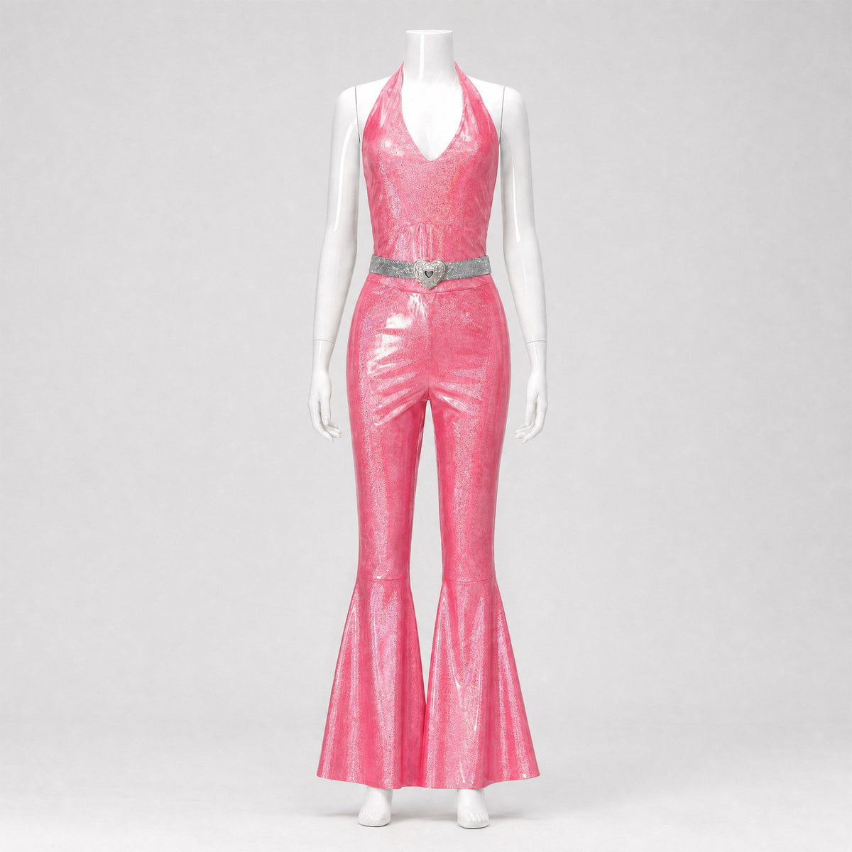 Women's 70s Disco Metallic Flared Jumpsuit – Retro Costume