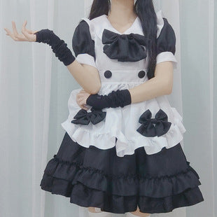 Cute Japanese Lolita Maid Outfit - Black and White Dress & Women's Boss Suit Set Size S-4XL