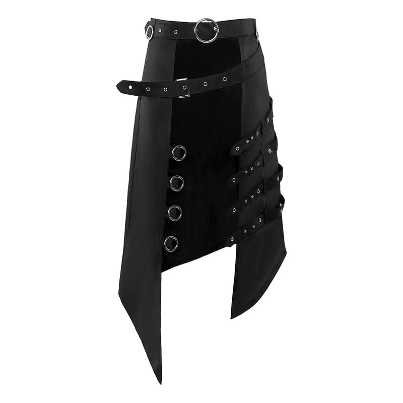 Dark Rock Punk Steam Gothic Asymmetrical Circular Rock and Roll Skirt