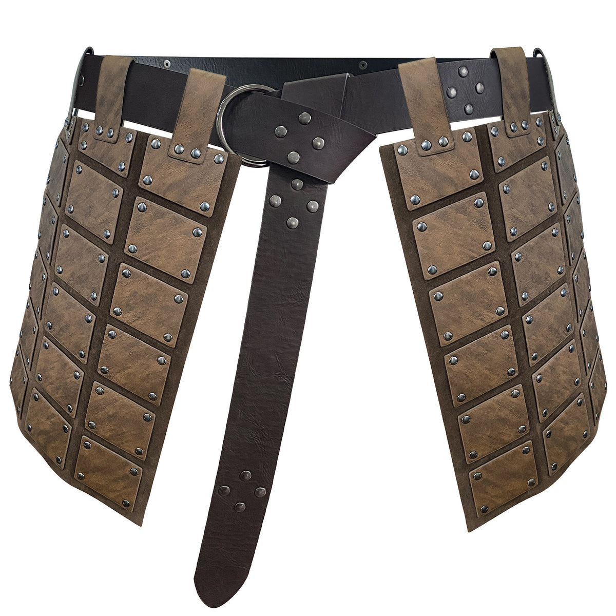 Viking Tassets Medieval Armour Skirt – Faux Leather Panel Belt LARP Costume
