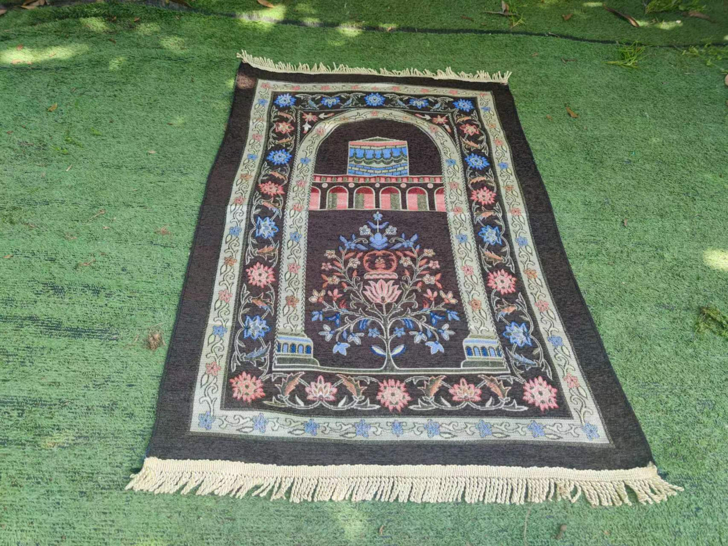 Arabic Kneeling Mat, Worship Blanket, Hui Tribe Worship Mat, Prayer Floor Mat  Machine Washable Tassel