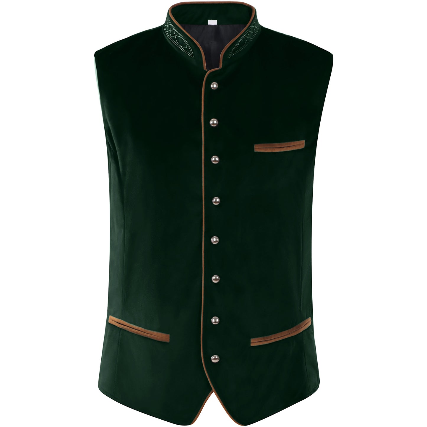 Mens Vintage Velvet Vest Metal Button Tavern Waiter Oktoberfest Waistcoat