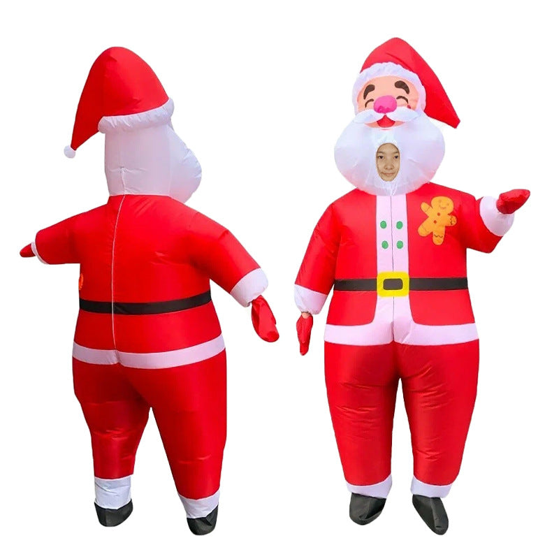 Funny Cartoon Clothing Xmas Popup Carton , Santa Claus Carrying, Claus Inflatable for Adult kid