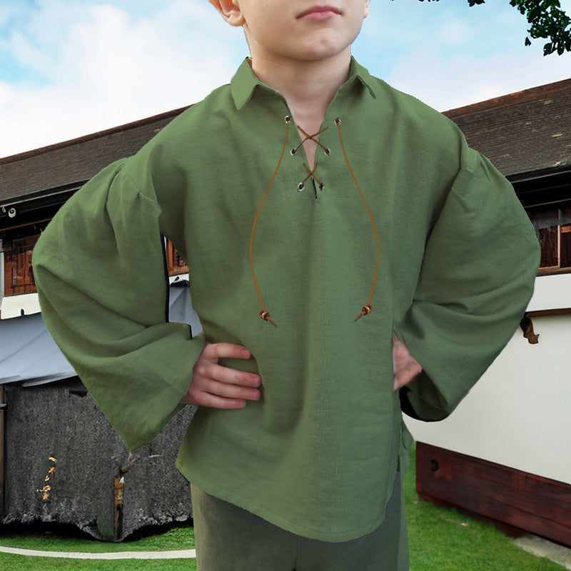 Kids Medieval Renaissance Gothic Tunic Top: Warrior Viking Pirate Shirt