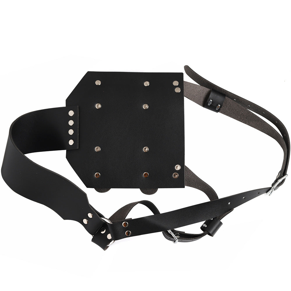 Medieval Knight Double Sword Belt Harness PU Leather Cosplay Scabbard
