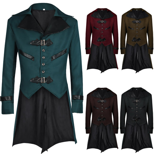 Men's Tuxedo Medieval Vintage Steam Punk Gothic Coat Dovetail Jacket