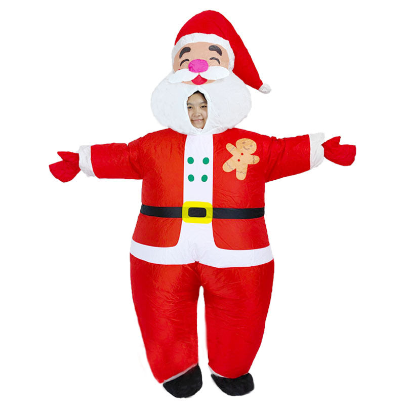 Funny Cartoon Clothing Xmas Popup Carton , Santa Claus Carrying, Claus Inflatable for Adult kid