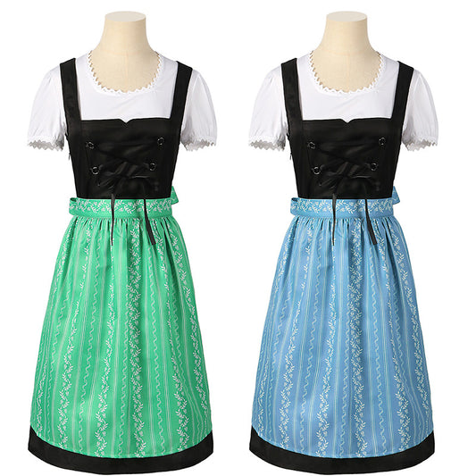 Halloween Carnival Dress German Beer Festival Costume Sub-size Suspender Pants Set Bavarian Women's Dress