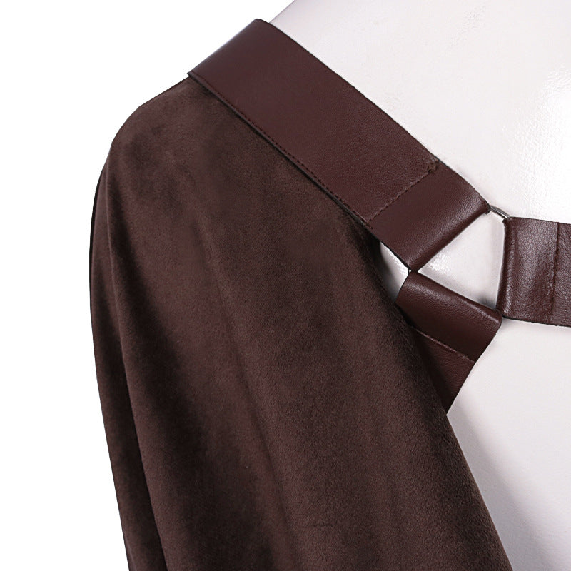 Mens Tudor Noble One Shoulder Cloak Medieval Knight Cape LARP Ren Faire