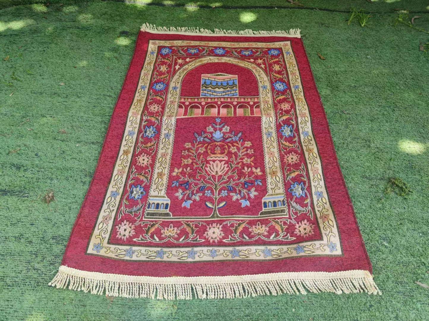 Arabic Kneeling Mat, Worship Blanket, Hui Tribe Worship Mat, Prayer Floor Mat  Machine Washable Tassel