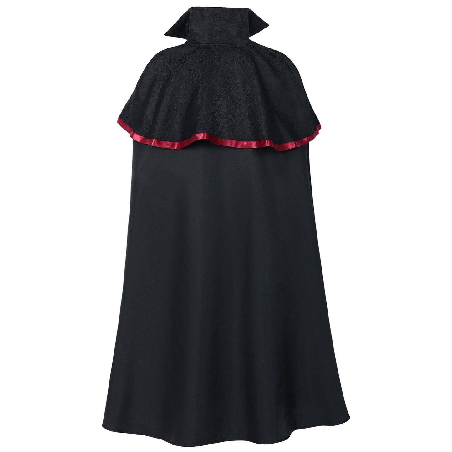 Vampire Cloak Cape: Retro Jacquard Hooded Halloween Costume Performance Suit